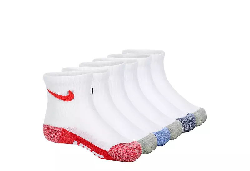 Nike Boys Ankle Socks 6 Pairs - White 1 Nike Boys Ankle Socks 6 Pairs - White
