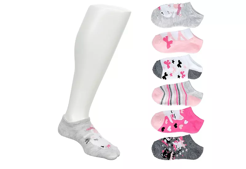 Sof Sole Girls Kitty Ballerina No Show Socks 6 Pairs - Pink 1 Sof Sole Girls Kitty Ballerina No Show Socks 6 Pairs - Pink