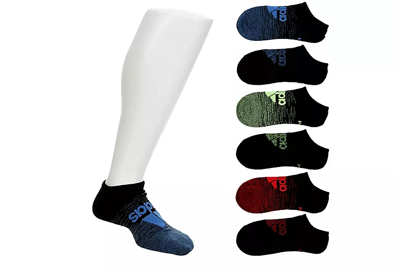 Adidas Boys Badge Of Sport No Show Socks 6 Pairs - Black 1 Adidas Boys Badge Of Sport No Show Socks 6 Pairs - Black