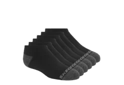 Skechers Boys No Show Socks 6 Pairs - Black